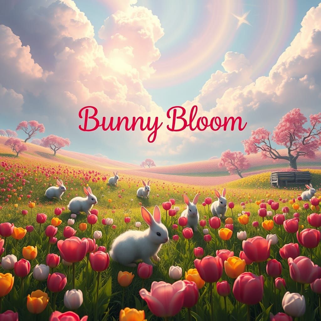 Bunny Bloom: Surreal Video Game Cover Art