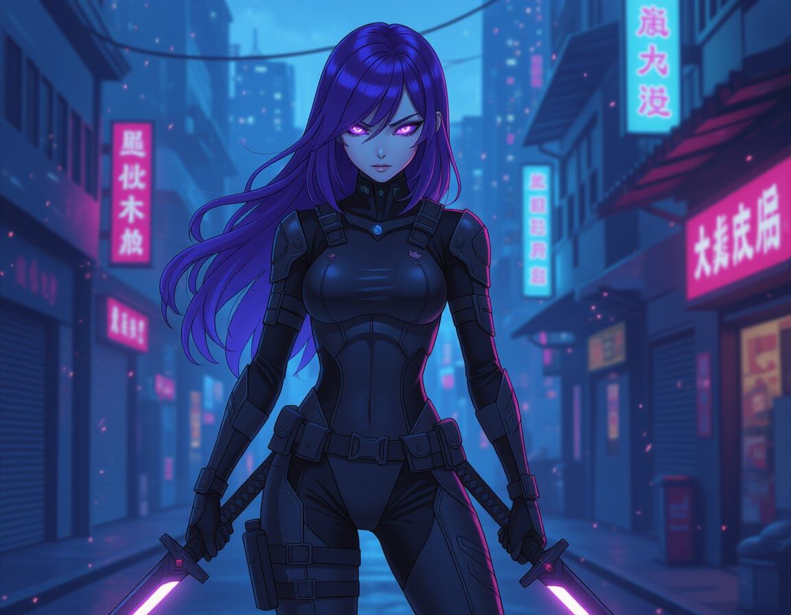 Alien Assassin Zyssia in Matte-Black Stealth Suit