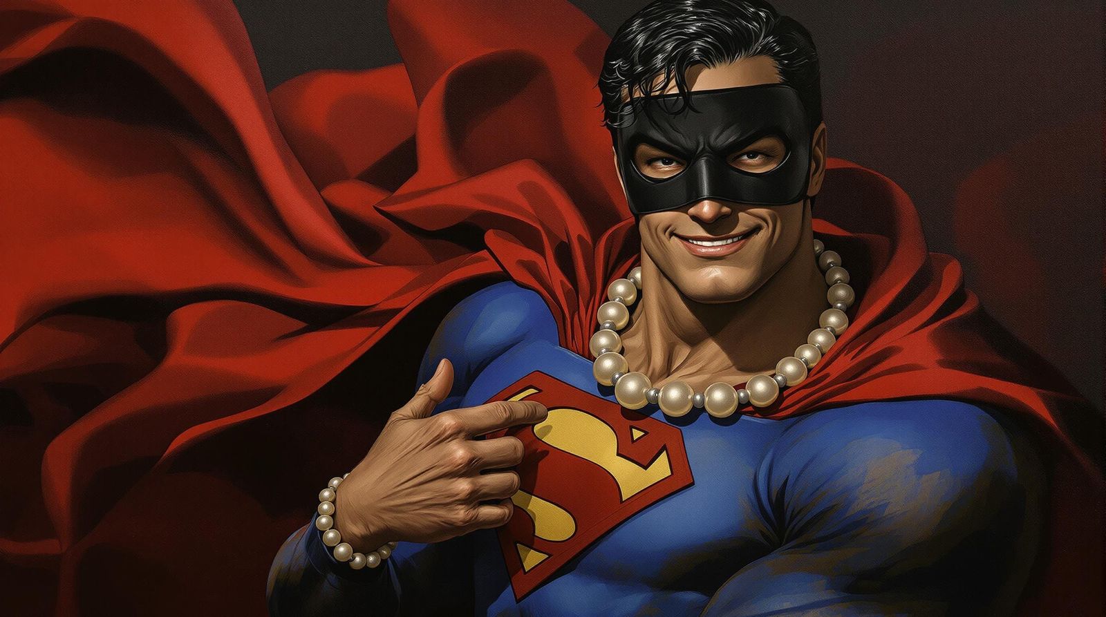 The Man of Steal in a Dark Humor Comic Art Style