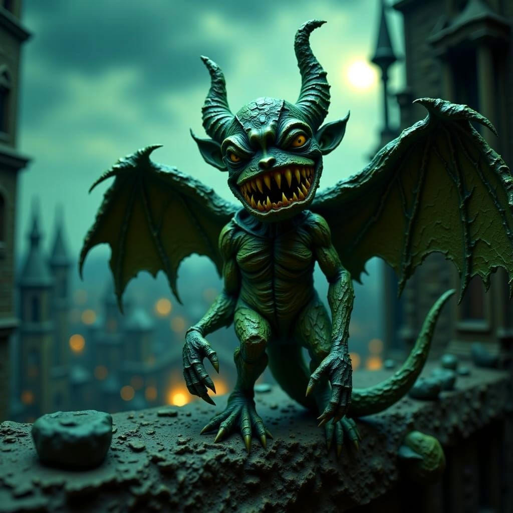 Menacing Claymation Gargoyle on Cathedral Ledge