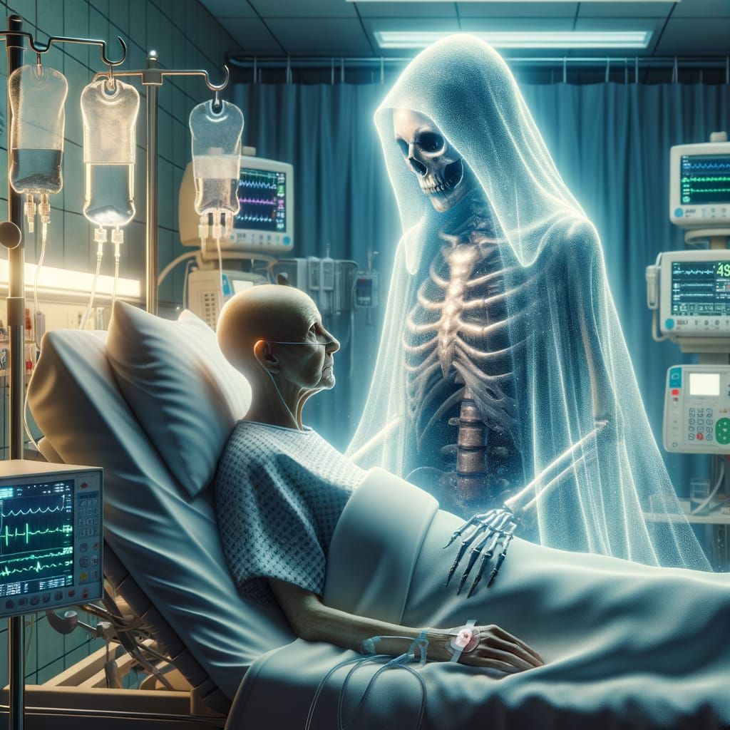 Ethereal Figure Watches Over Cancer Patient