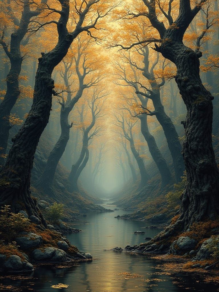 forest setting featuring trees that look eerily like people ...