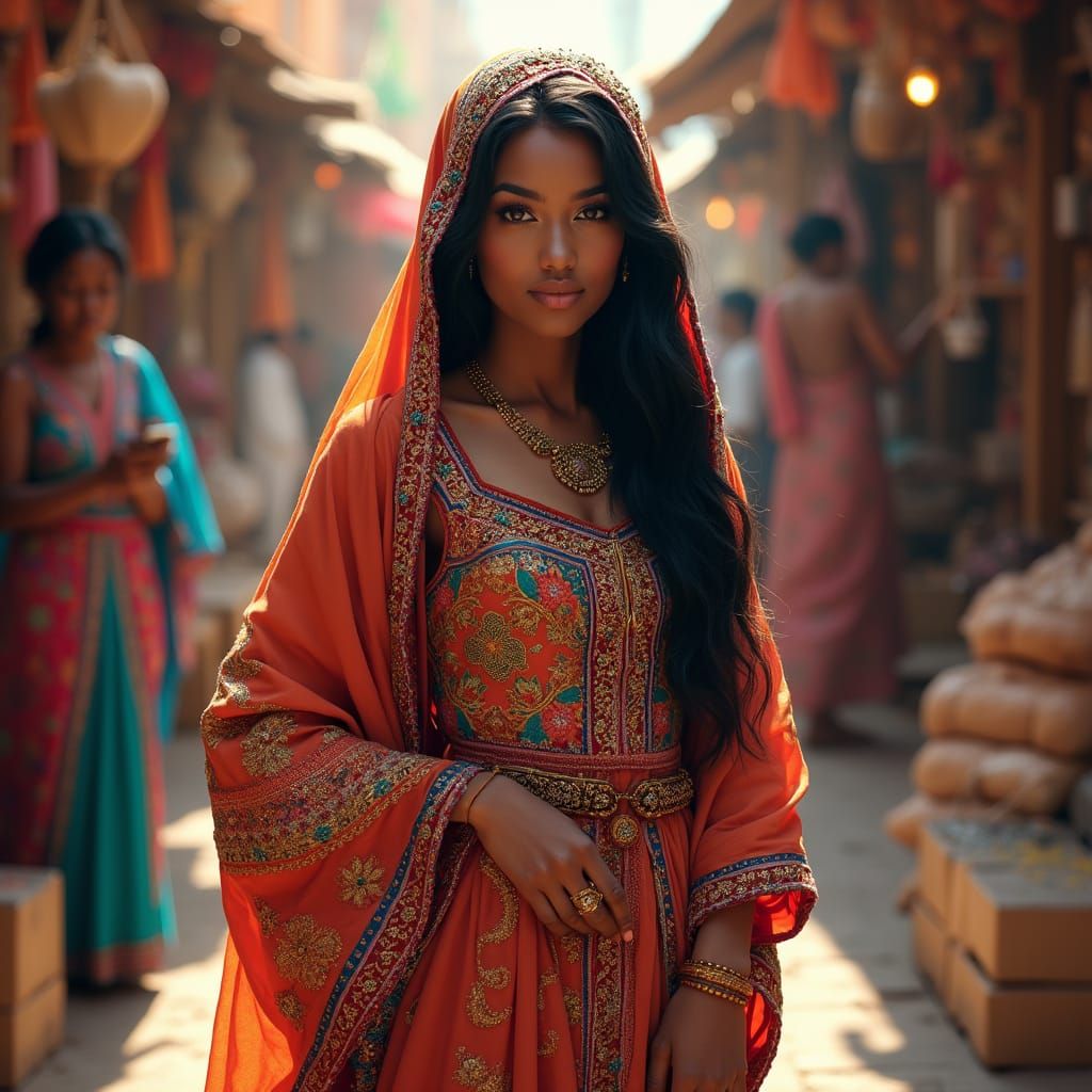 Hyper-Realistic Portrait of an African American Woman in Mid...