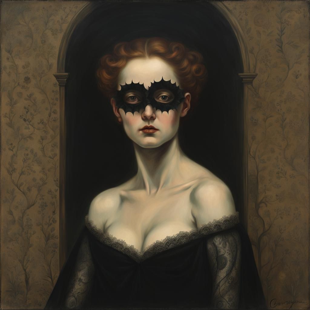 Venus as Nosferatu: Dark Oil Painting