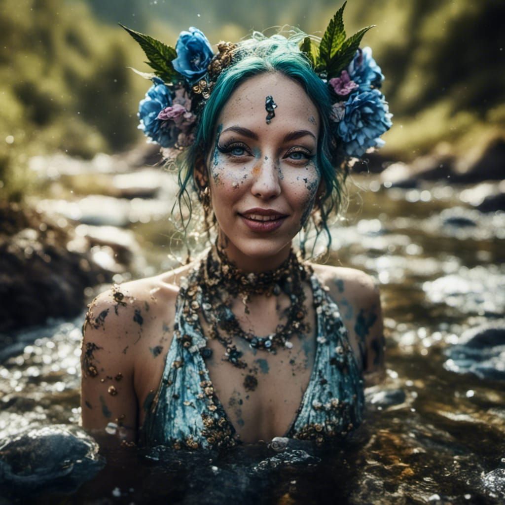 Hyperrealistic Panda Girl Portrait in Nature