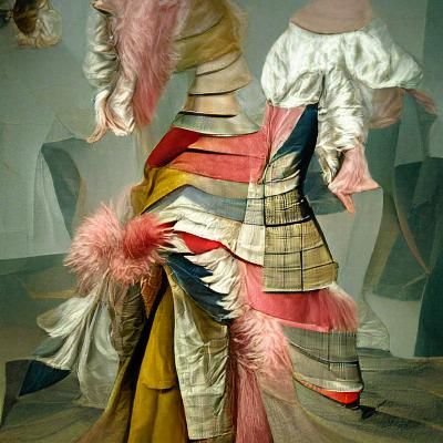 Abstract 18th Century Fashion Illustration