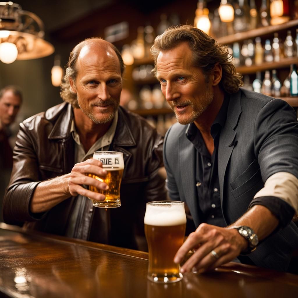 Woody Harrelson and Matthew McConaughey at Cheers