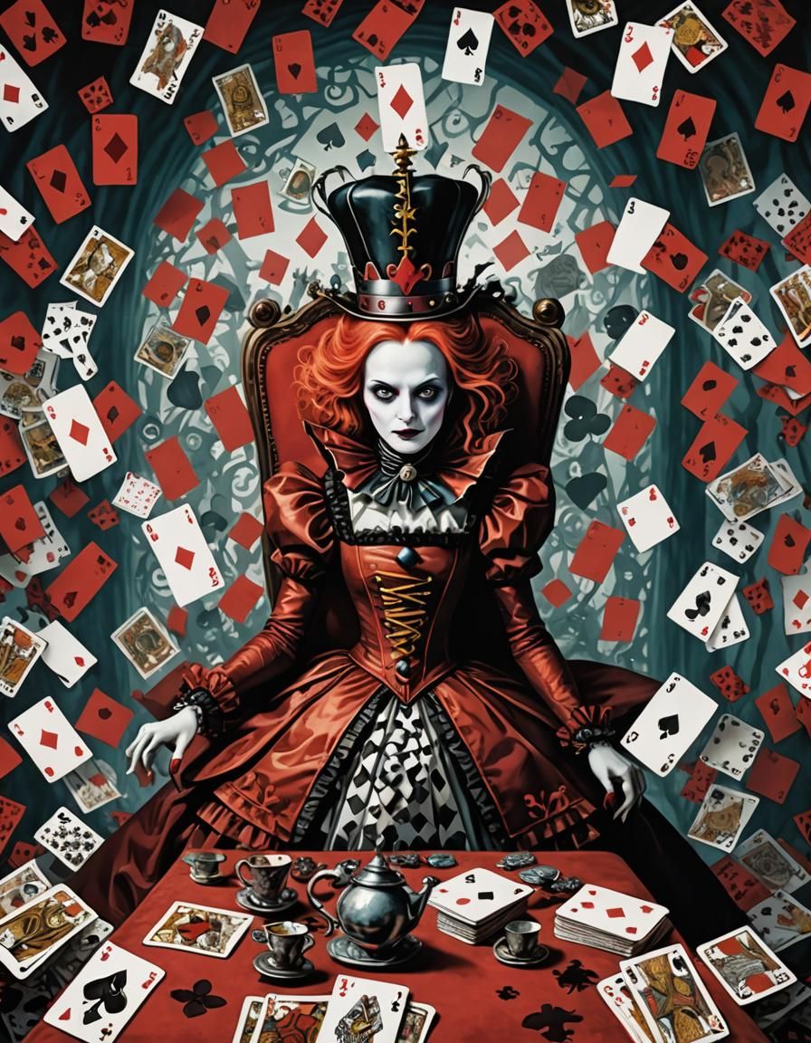 Nightmarish Red Queen and Card Soldiers