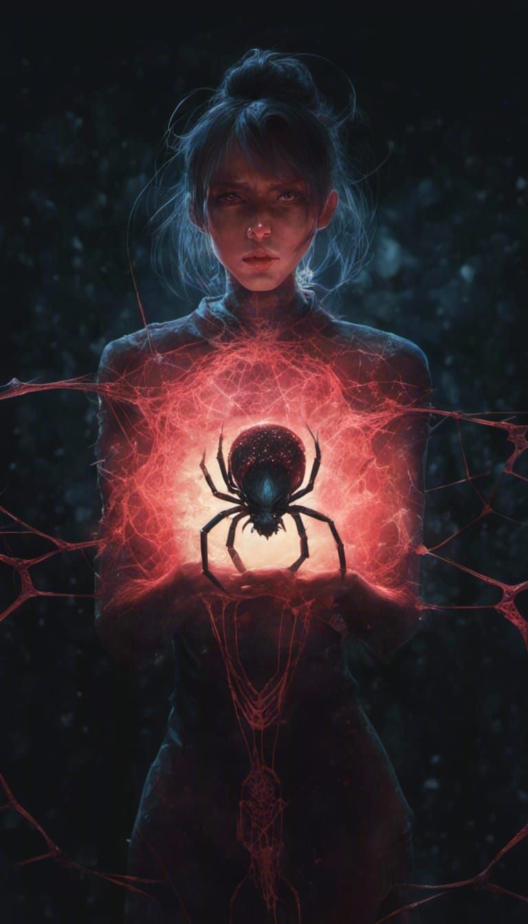 Gothic Arachnid Woman in Cinematic Style
