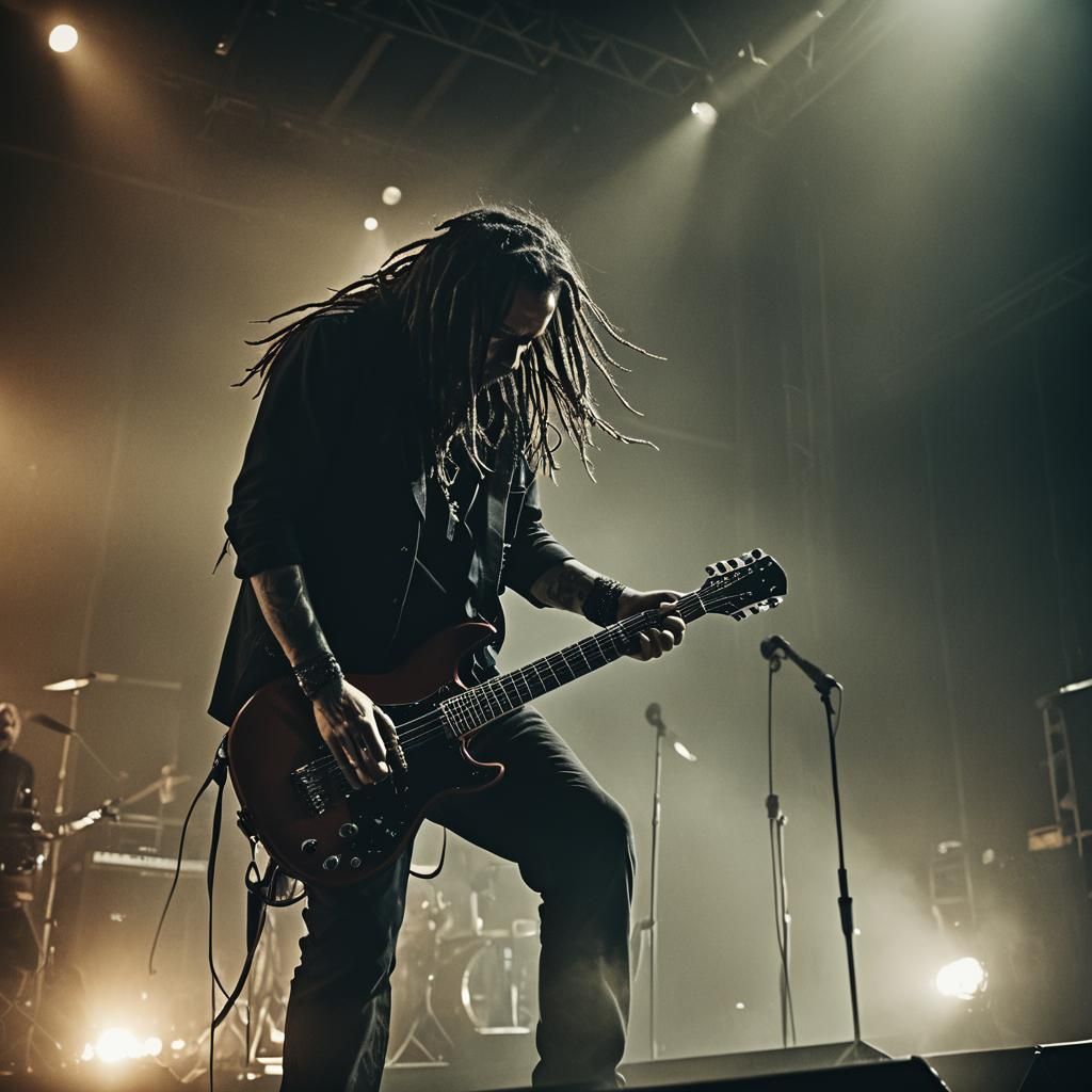 KoRn Band Live Performance: Moody Cinematic Film Still