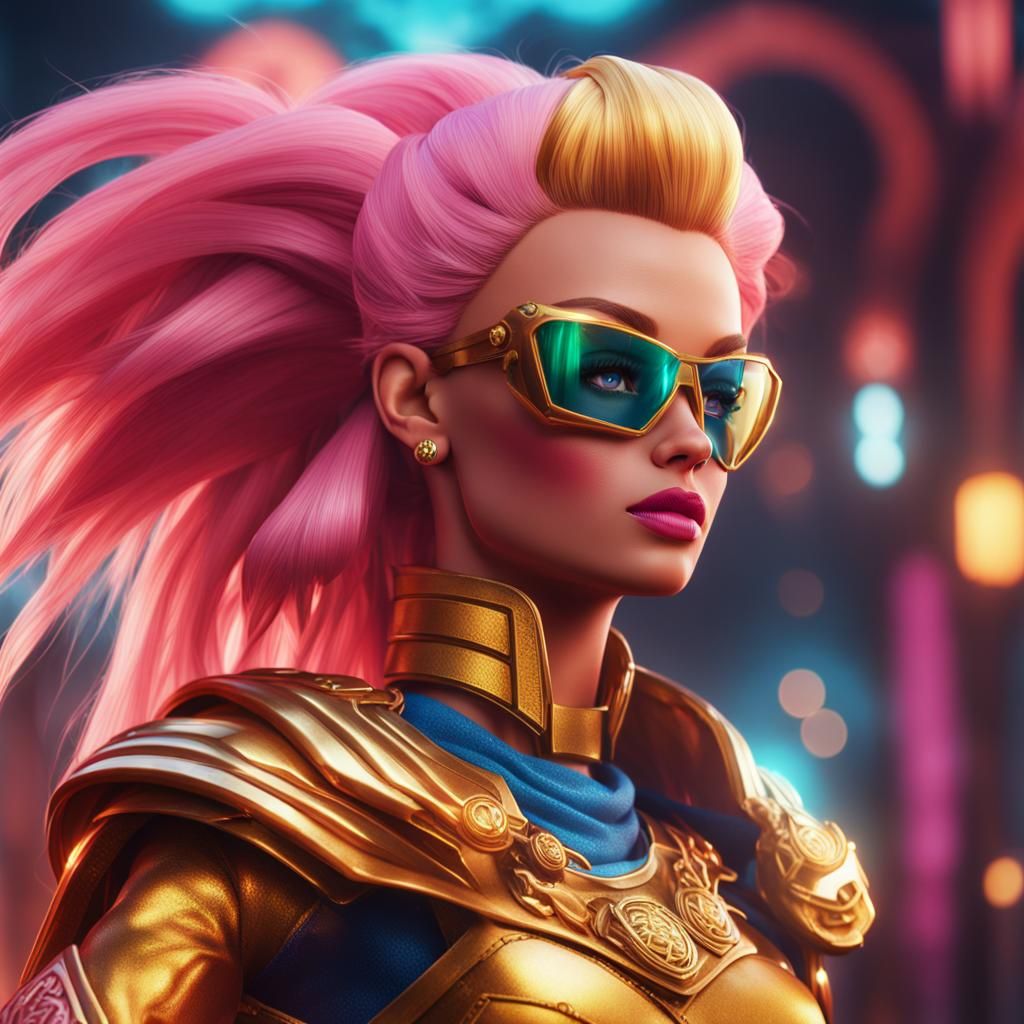 Super Saiyan Barbie: Detailed Fantasy Concept Art