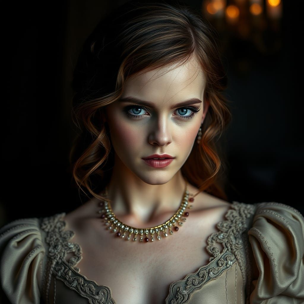Emma Watson Hyperrealistic Portrait in Cinematic Style