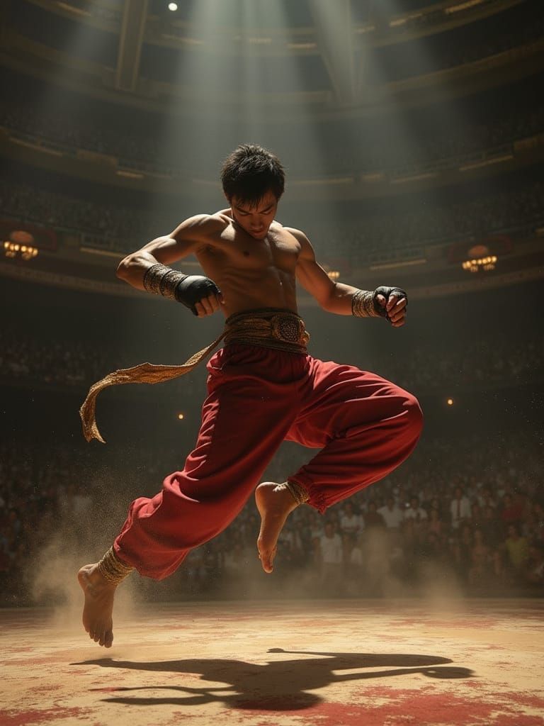 Talented acrobatic Lethwei