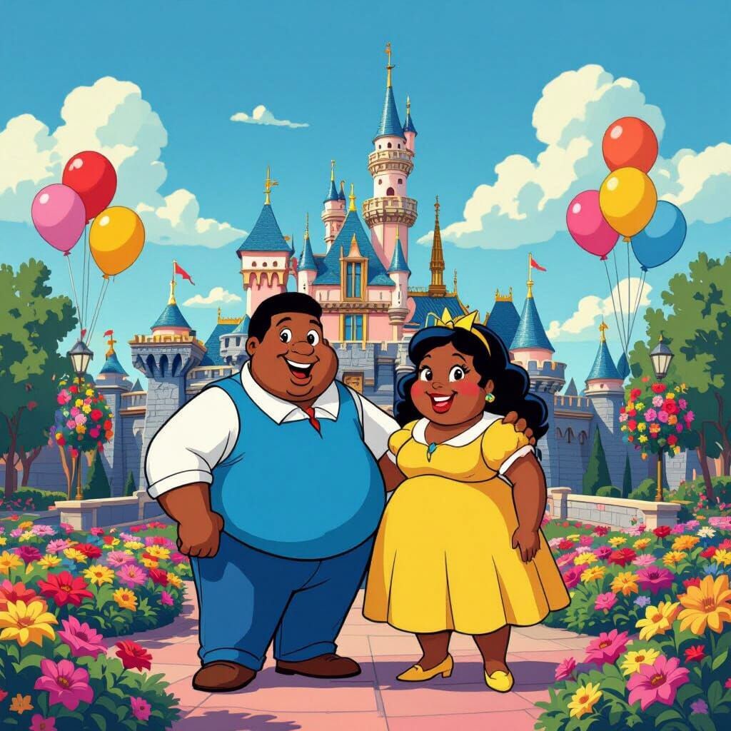 Fat Albert and Mushmouth at Disneyland: Stylized Illustratio...
