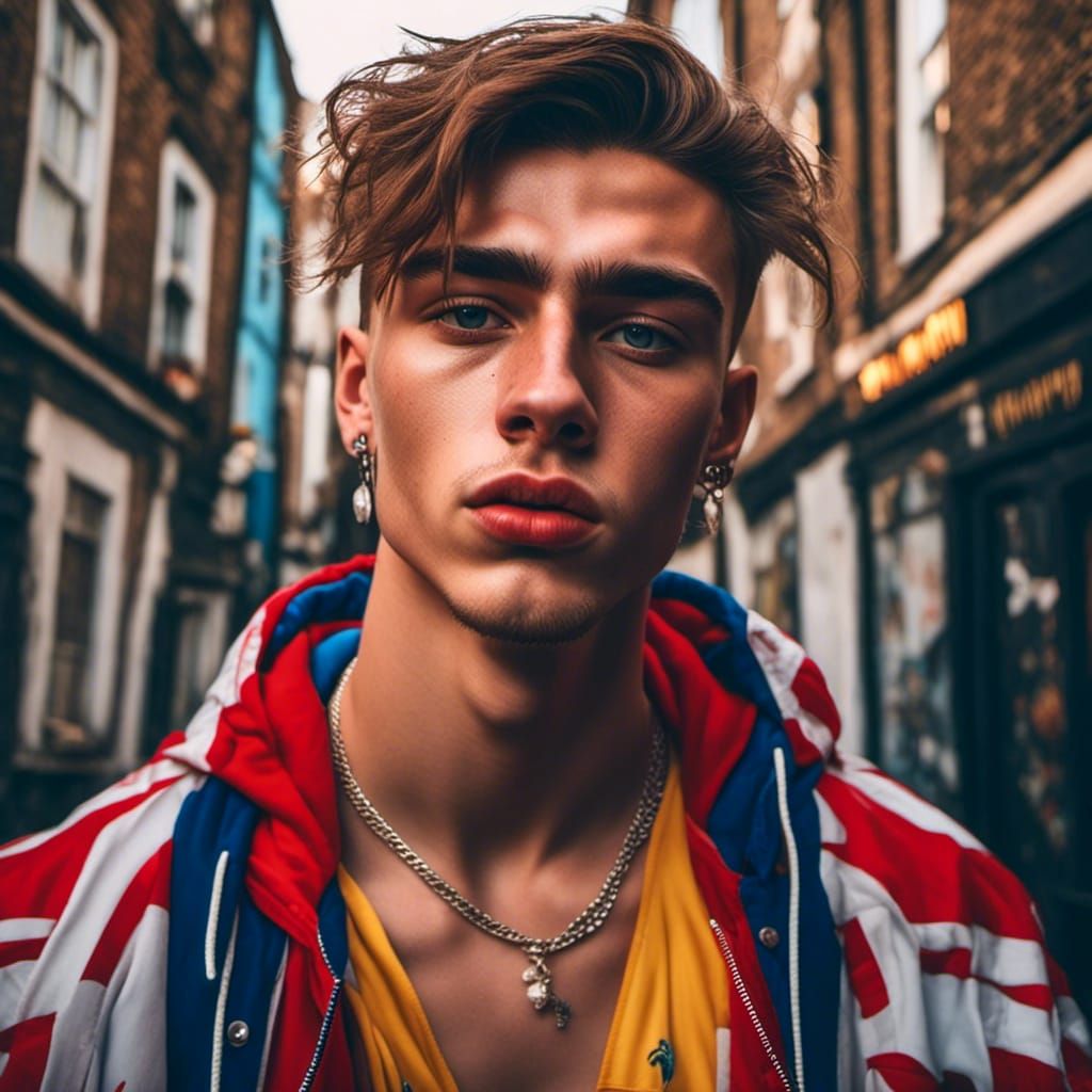 British Chav Lad Portrait with Attitude