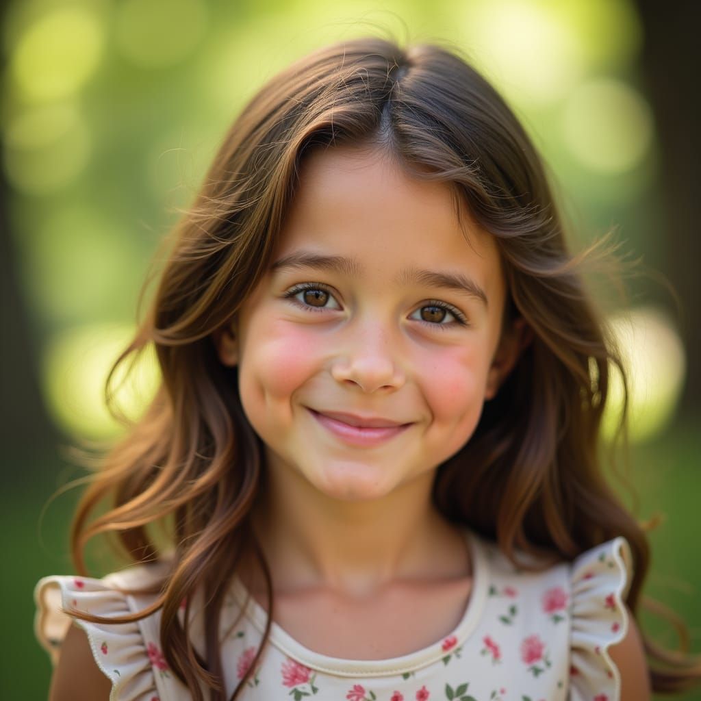 Expressive Portrait of a Girl in Summer Dress
