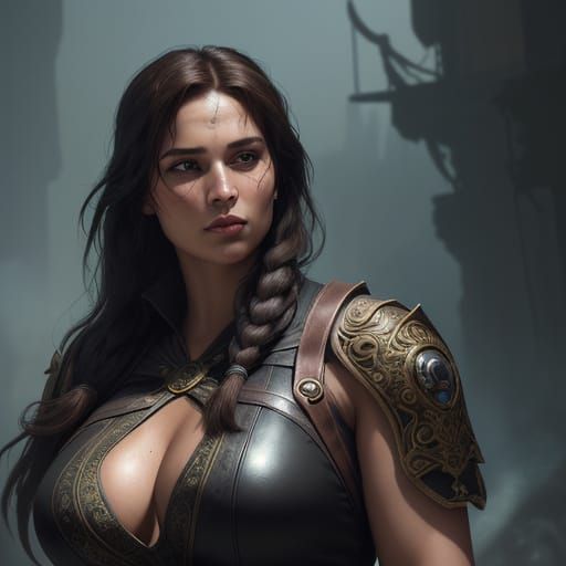 Regal Plus-Size Lara Croft Concept Art Portrait