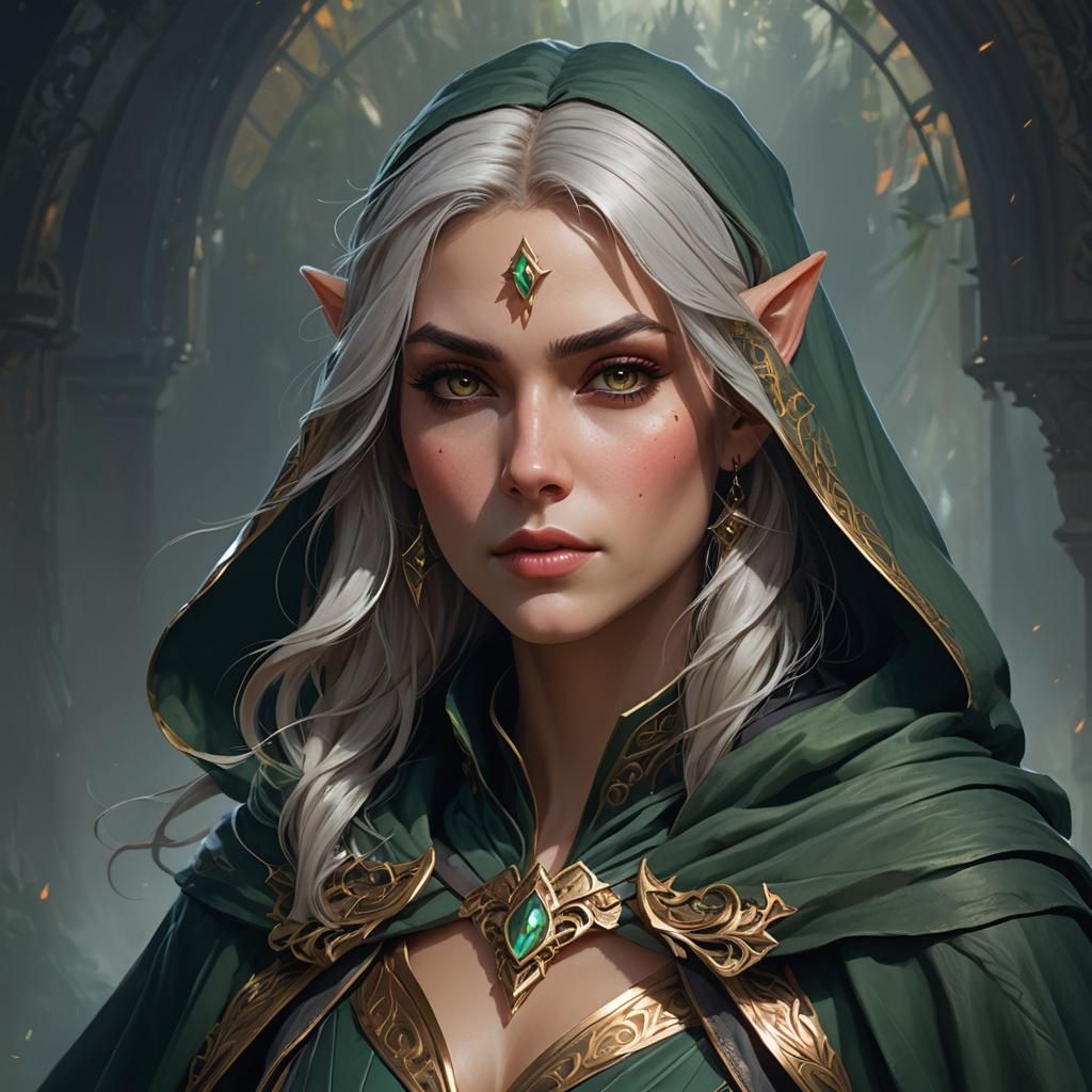 Mysterious Elf Rogue Portrait in Fantasy Art Style