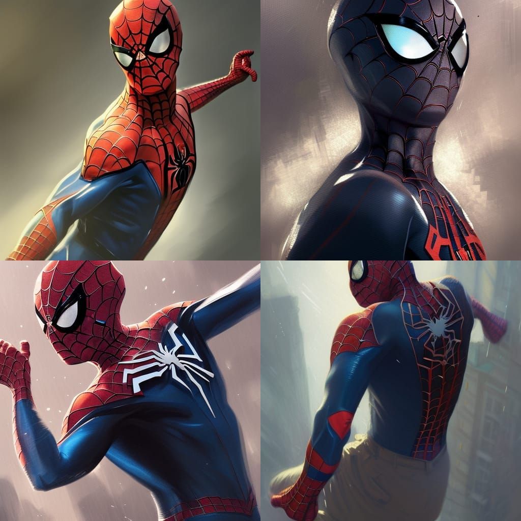 Spider-Man Portrait: Dynamic Lighting, Hyperdetailed Art
