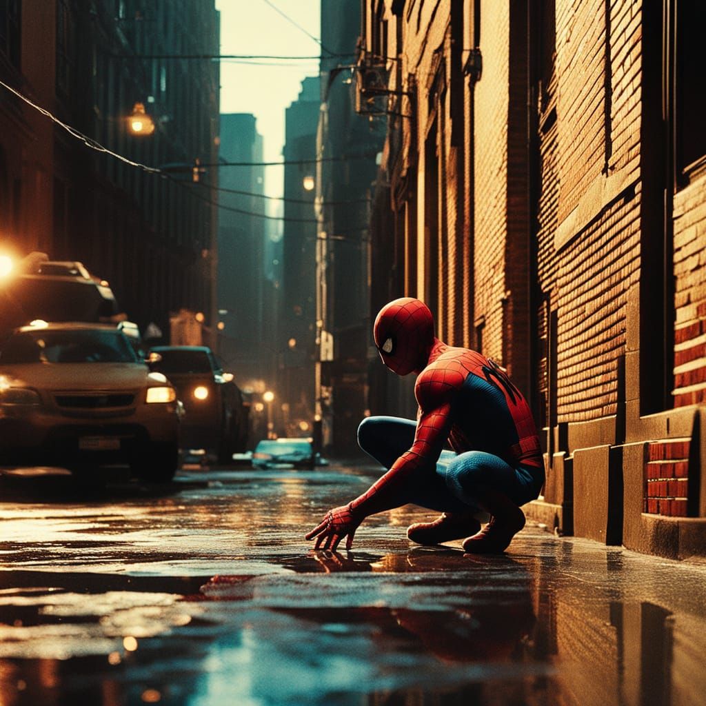 Spider-Man Balances Through Cityscape in Pursuit