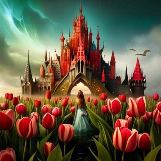 Fantasy Borderland Fairy Kingdom in Triadic Colors