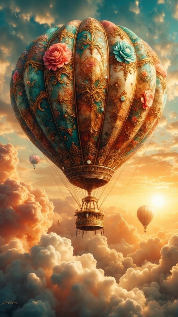 Rococo Balloon Adrift in Sunset