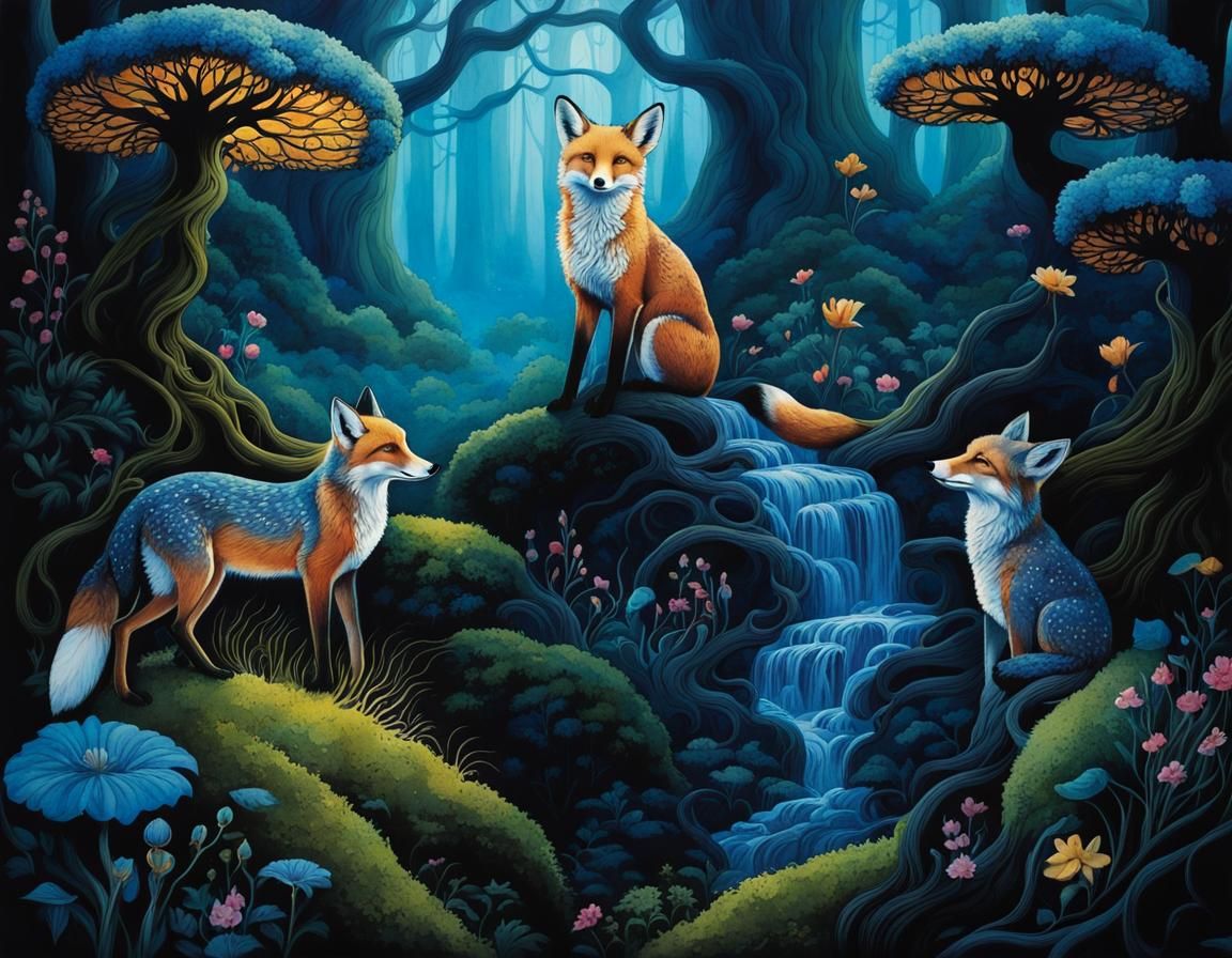 Mystical Forest with Art Nouveau Details