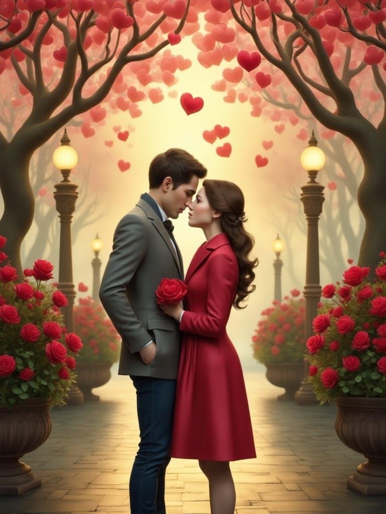 Romantic Couple in Whimsical Dreamland