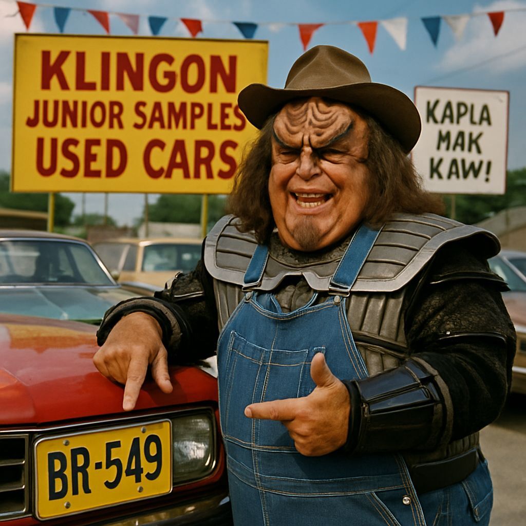 Klingon Car Salesman BR-549 in Hee Haw Style