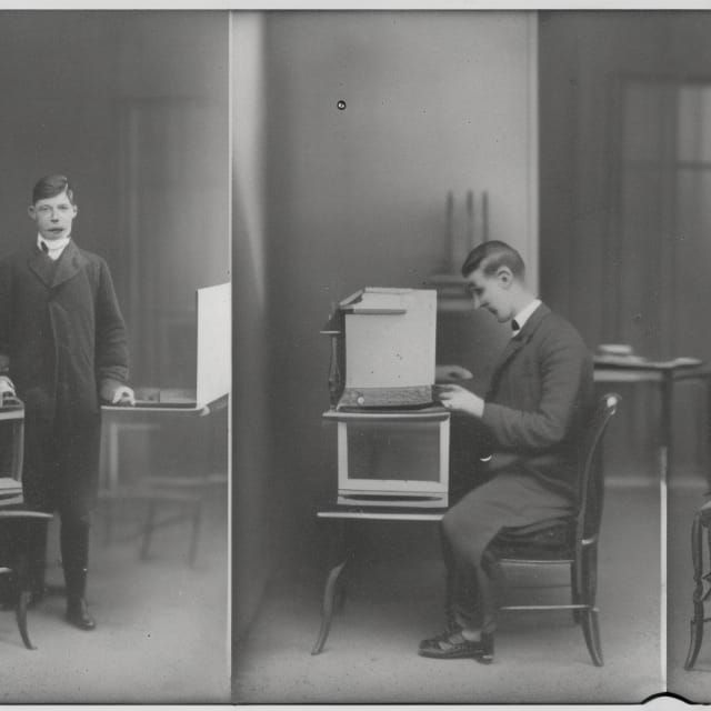 Alan Turing working on