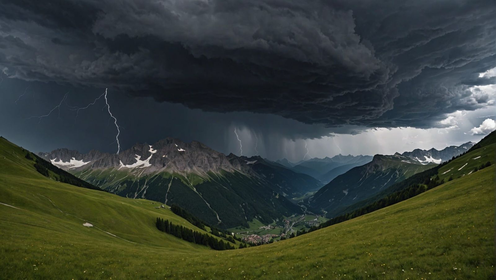 Dramatic Storms Over the Alps: Enhanced Aesthetics
