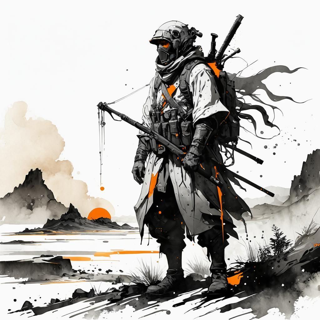 Wasteland Scavenger in Polka Dot Art Style