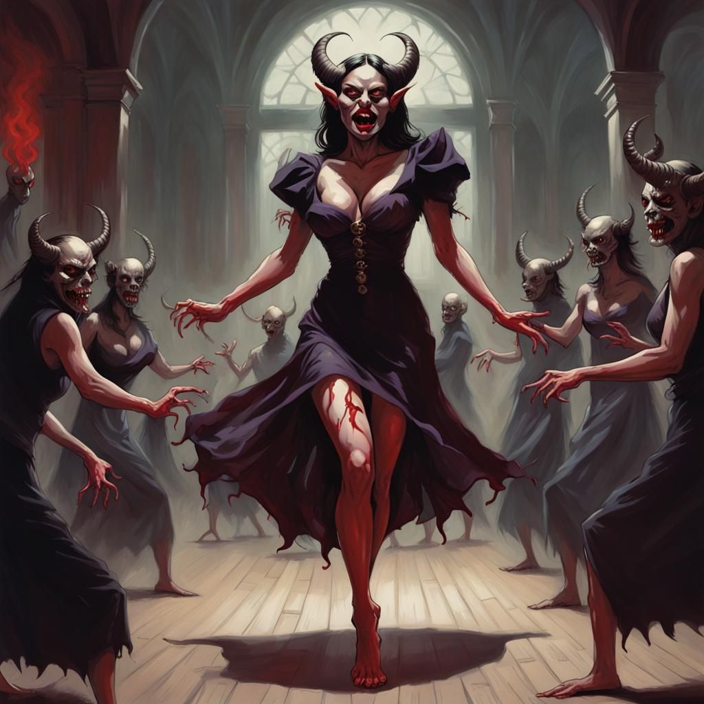 Sinister She-Demon Dance for Cult Followers