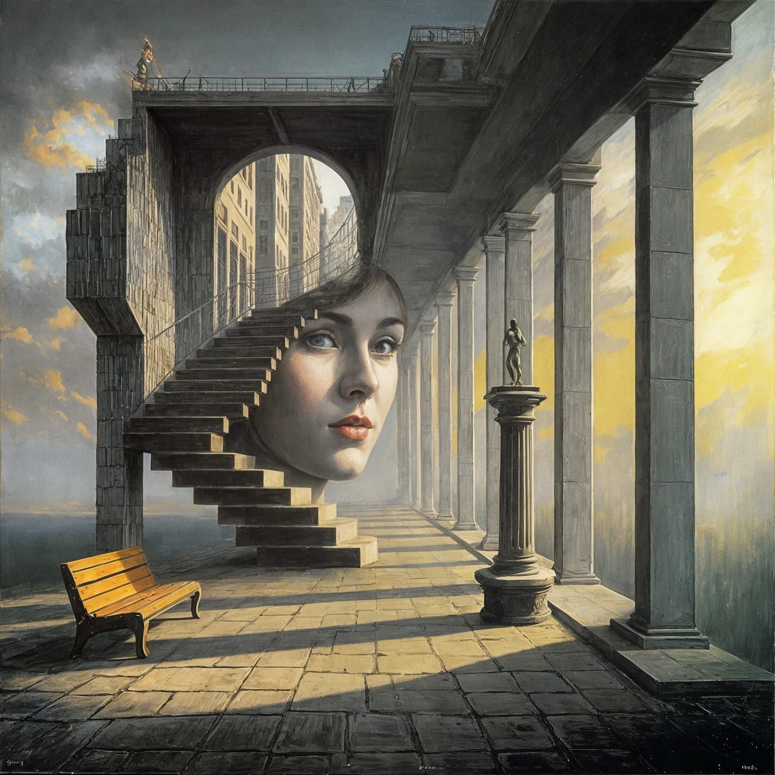 Abstract Oil Painting in Richter Style