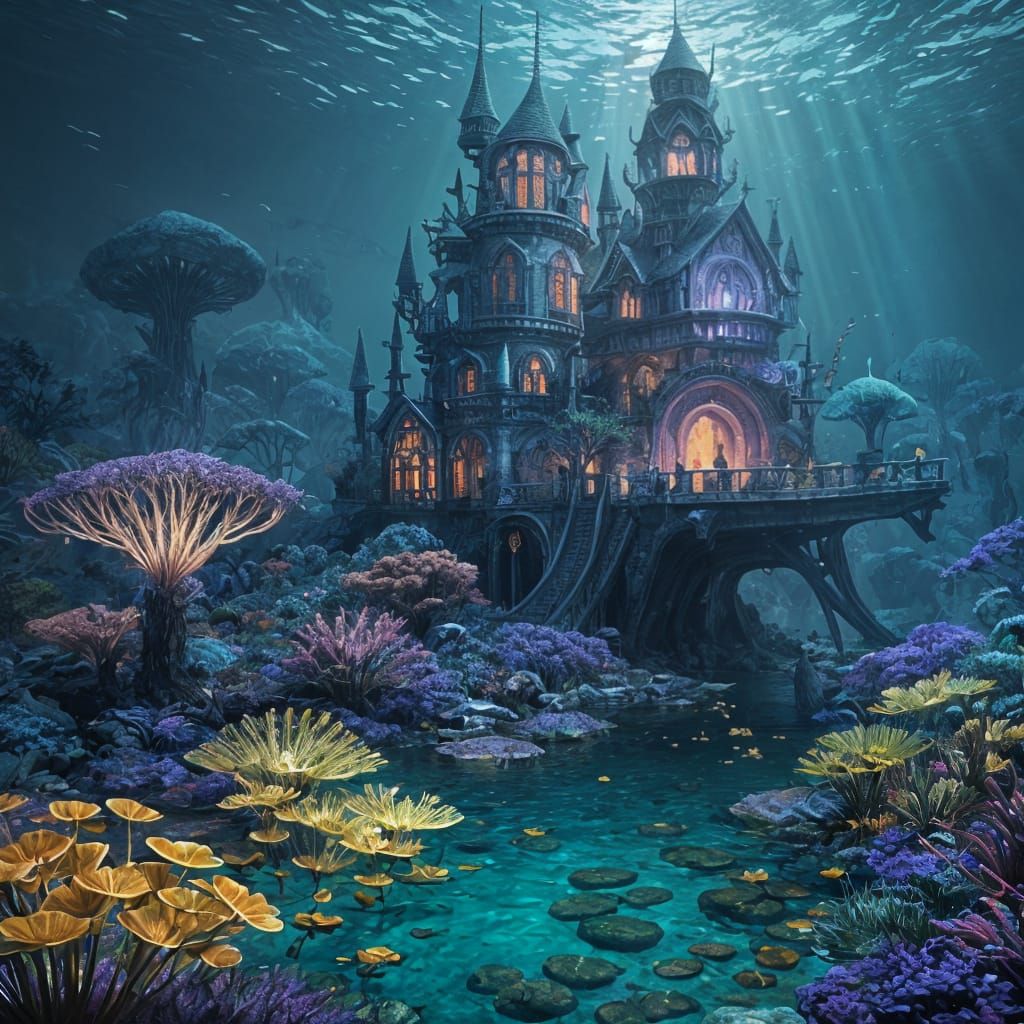 Epic Underwater Realm in Vibrant Fantasy Style