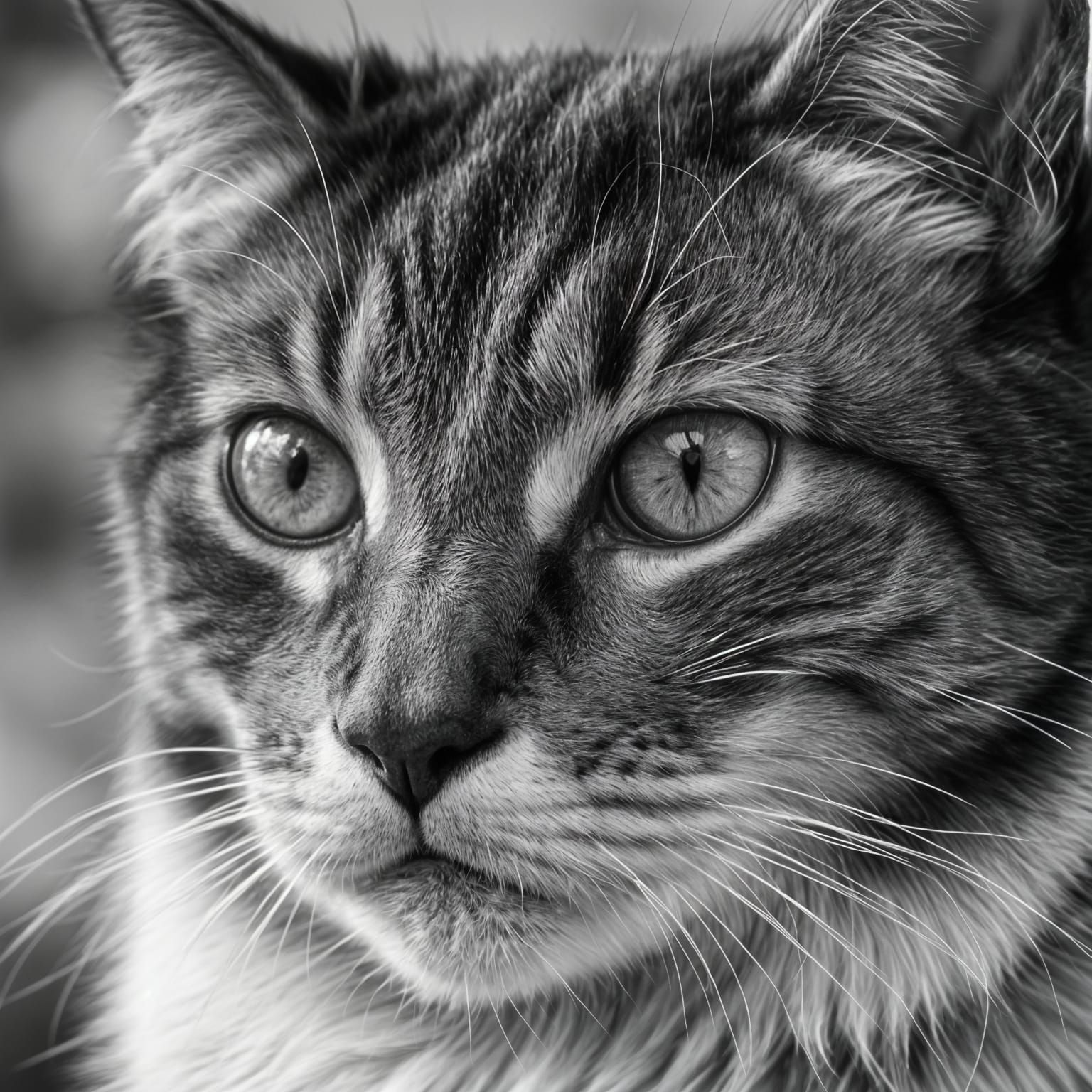 Candid Black and White Cat Portrait