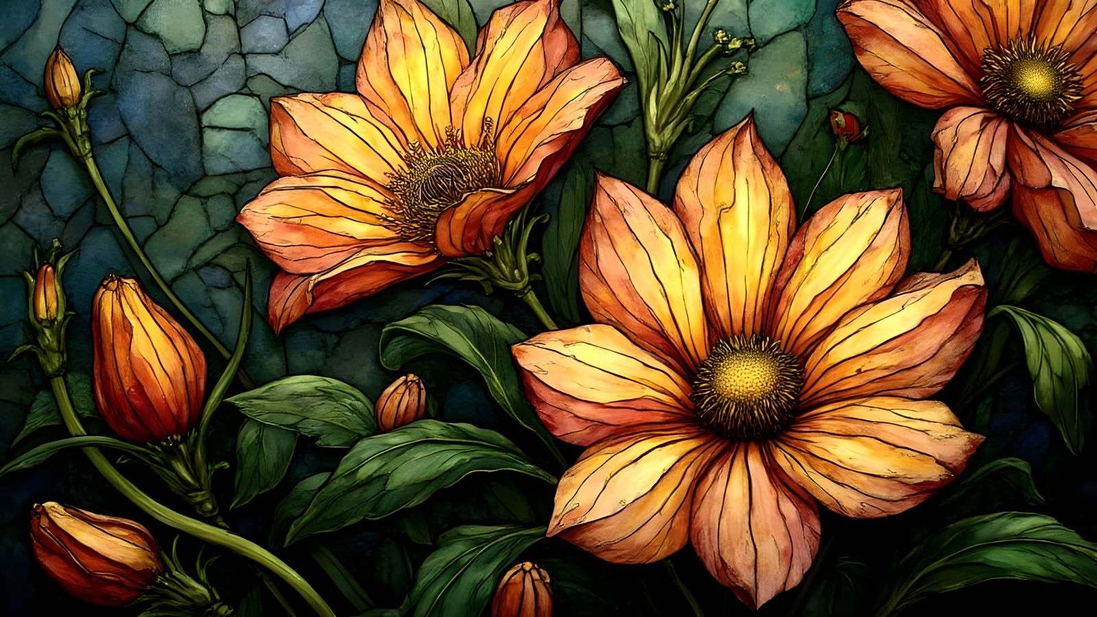 Vibrant Stained Glass Renaissance Masterpiece