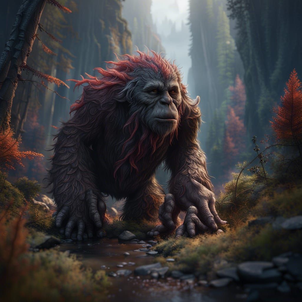 Fantastical Little Bigfoot Matte Painting in Deep Color