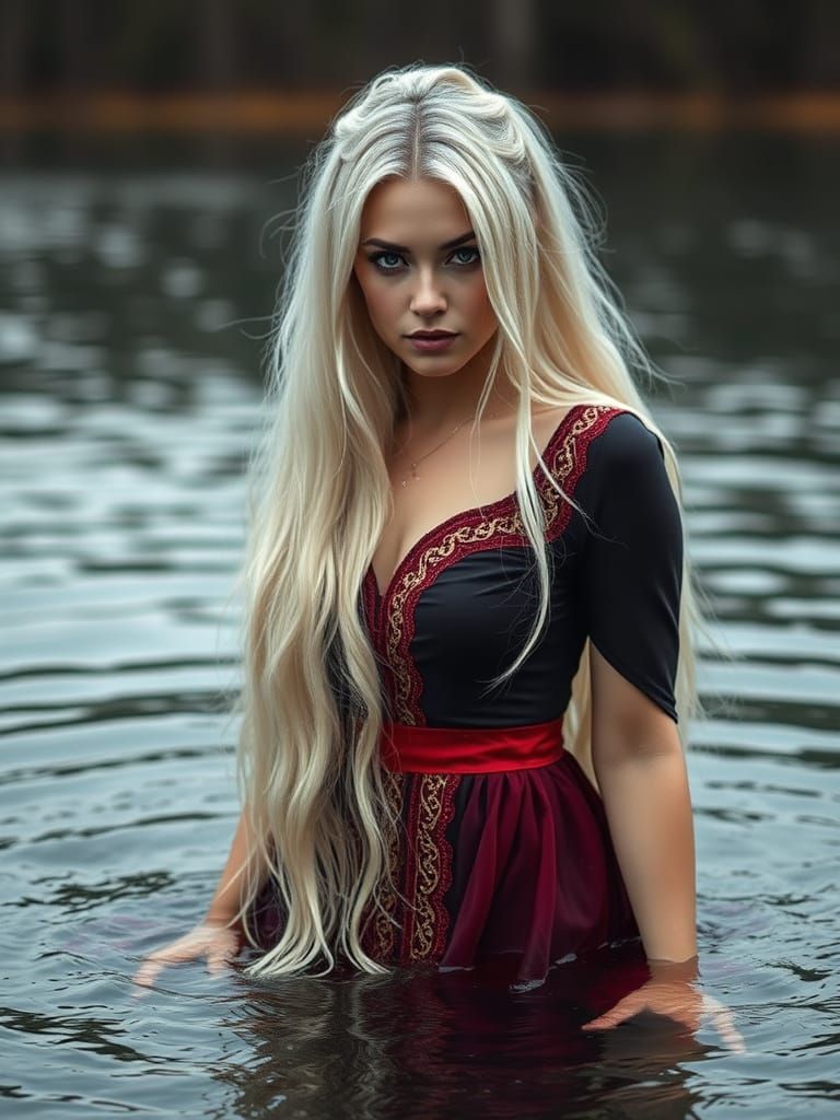 Mysterious Woman Emerges from Lake