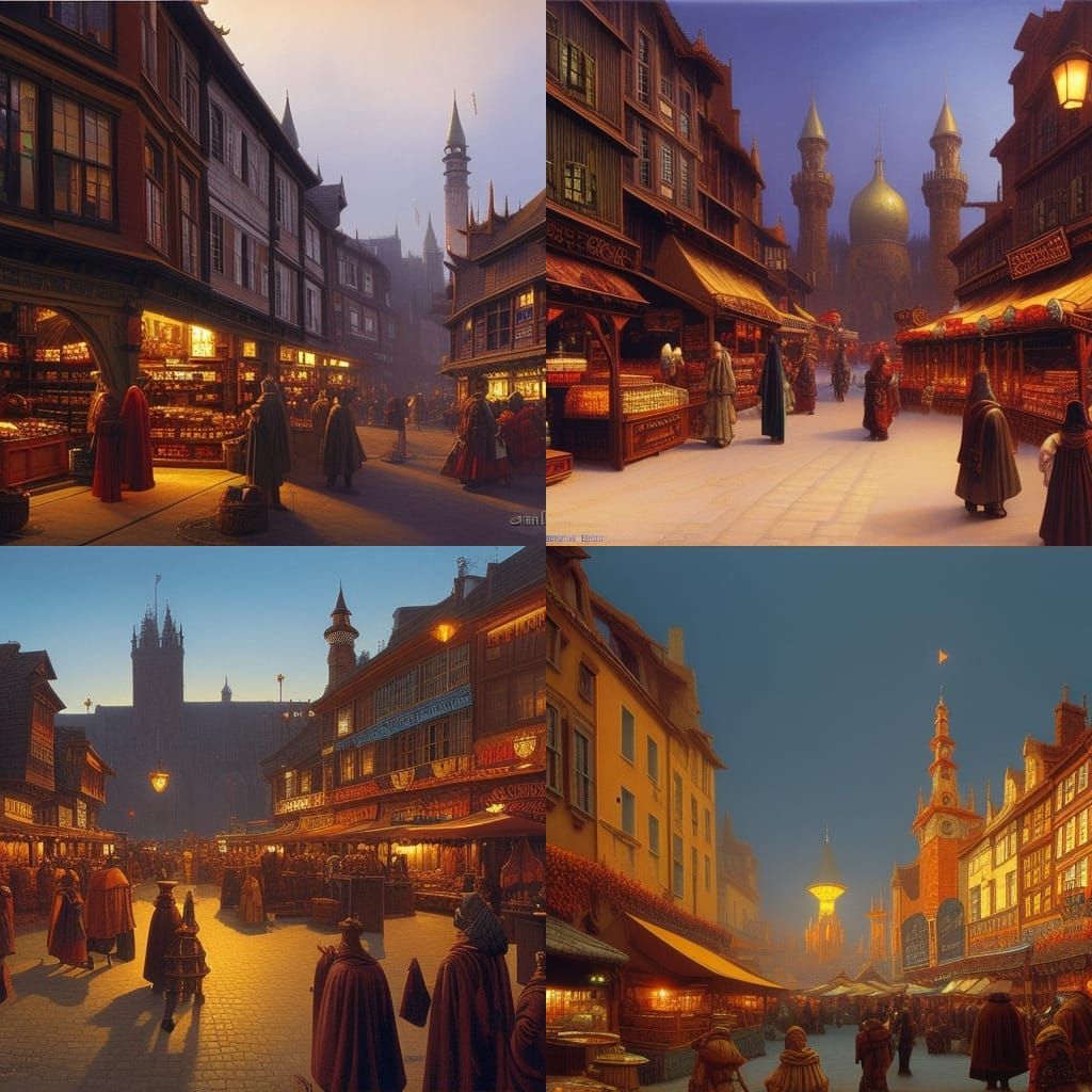 Medieval Fantasy Market Square