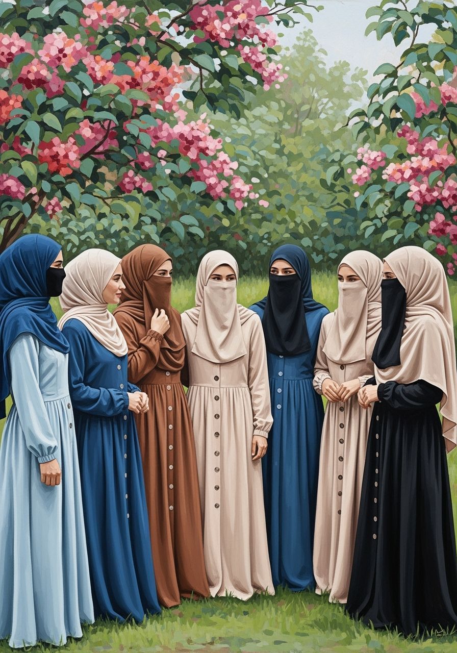 Swedish Women in Niqabs Chatting in Garden Art