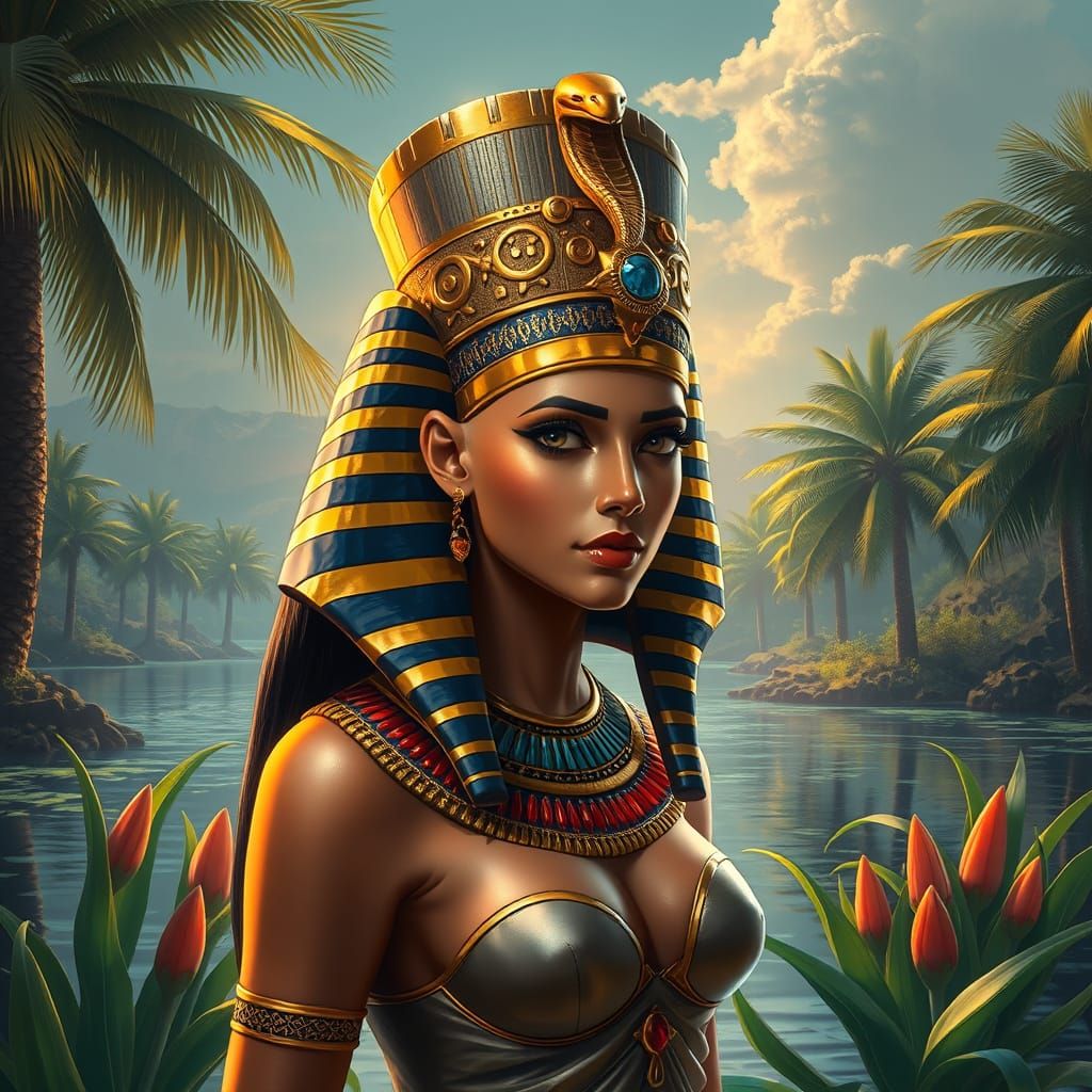 Egyptian Pharaoh Goddess by the Golden Nile
