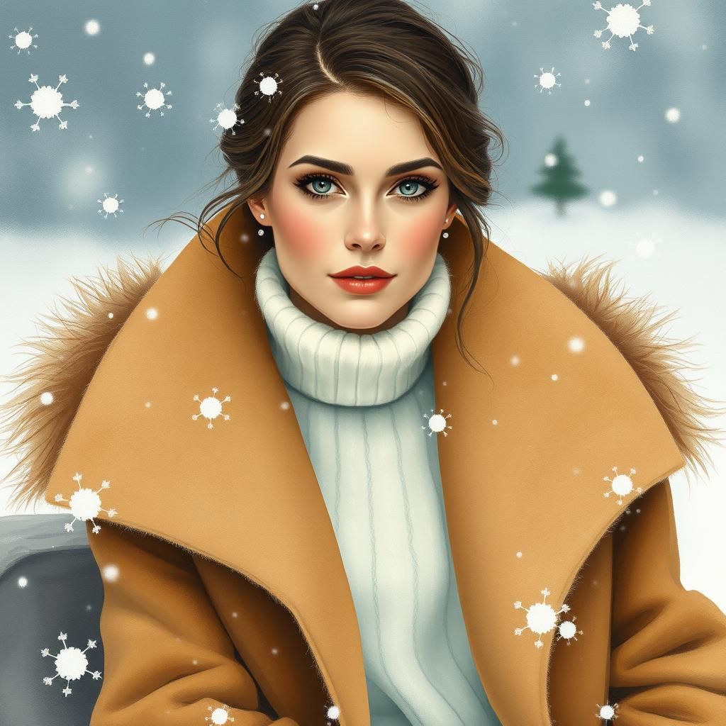 Elegant Woman with Piercing Blue Eyes