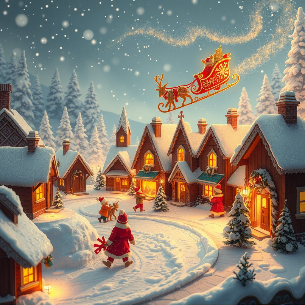 Charming Christmas Village in Winter Wonderland Style