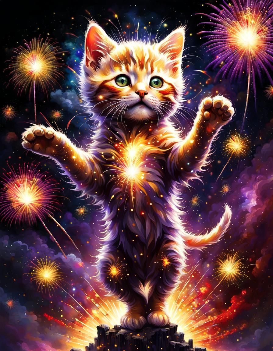 Leaping Kitten Fireworks