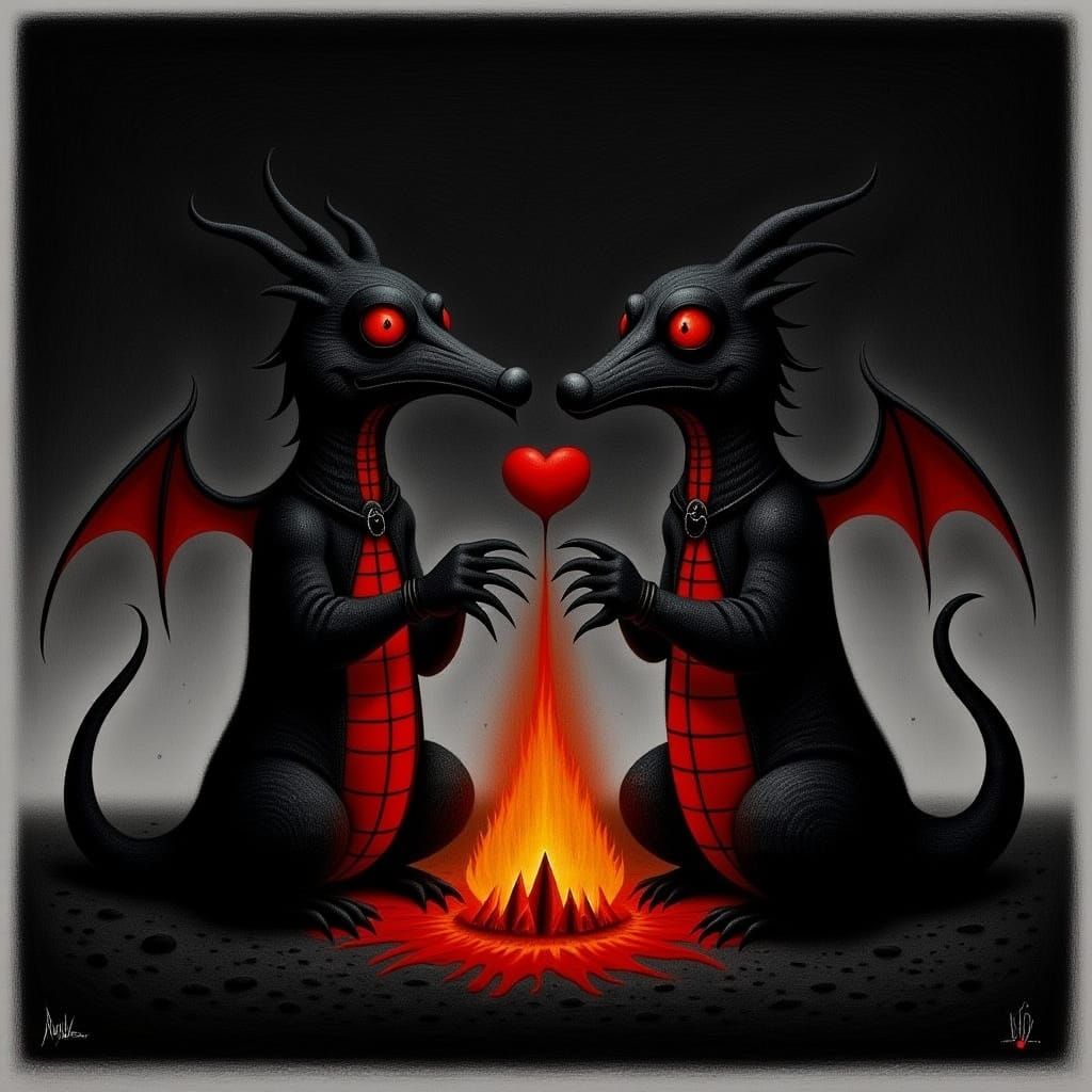 Evil Medieval Lava Demons in Love