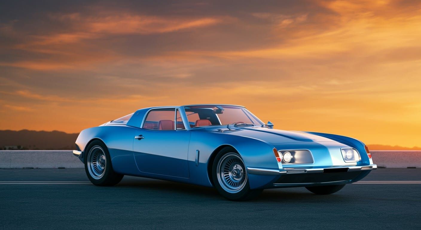 Futuristic Roadster on Sunset Boulevard in 8K