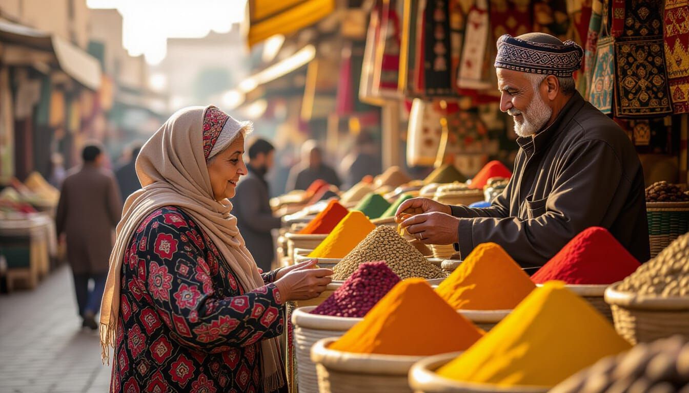 Moroccan Spice Market: Candid Documentary Photo