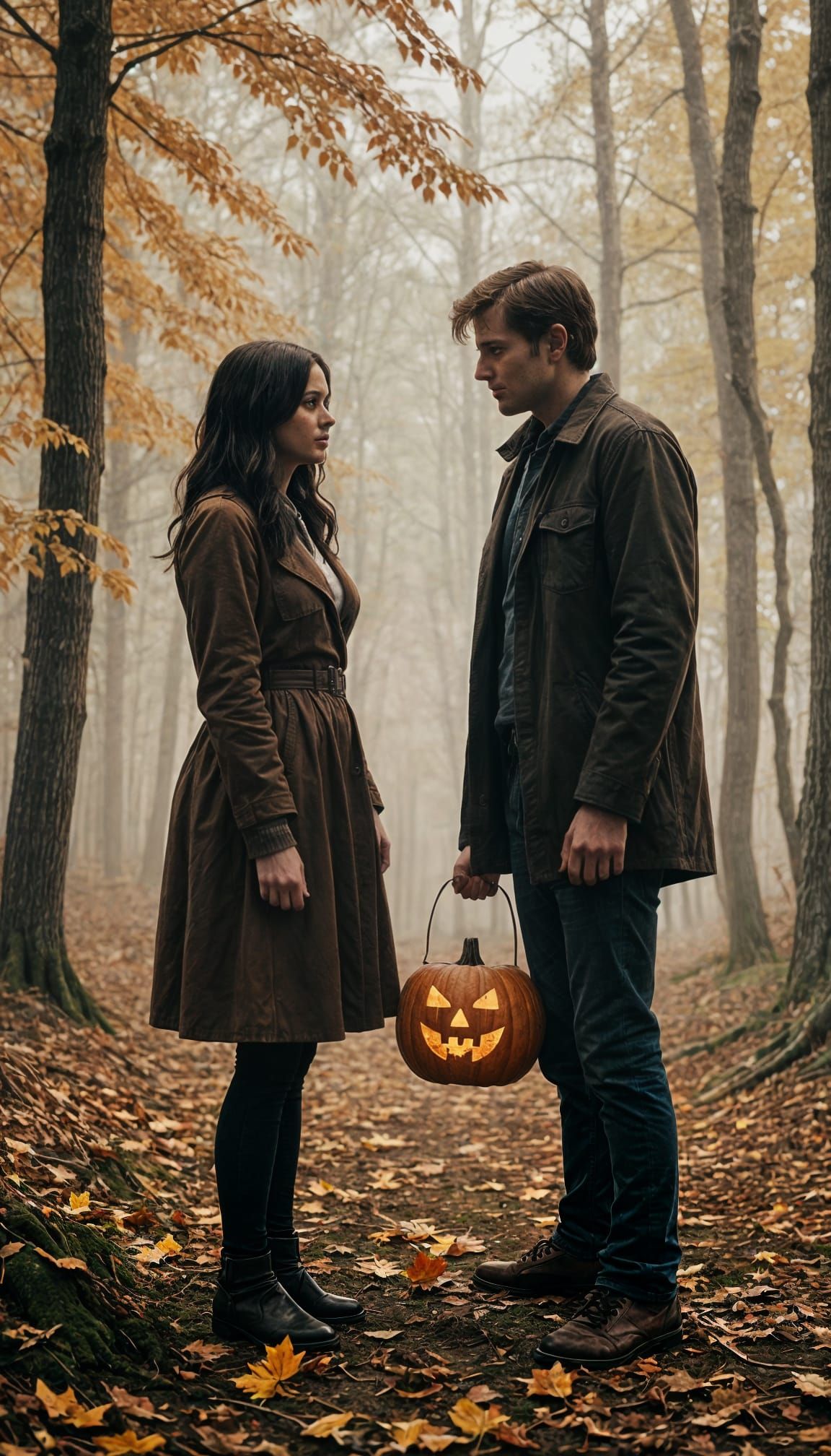 Eerie Autumn Date Night in the Woods