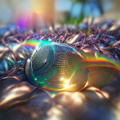 Iridescent Rainbow Landscape in Cel-Shaded 3D